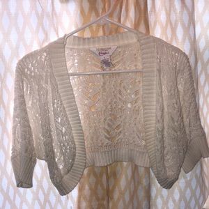 Candie’s crop top crochet sweater